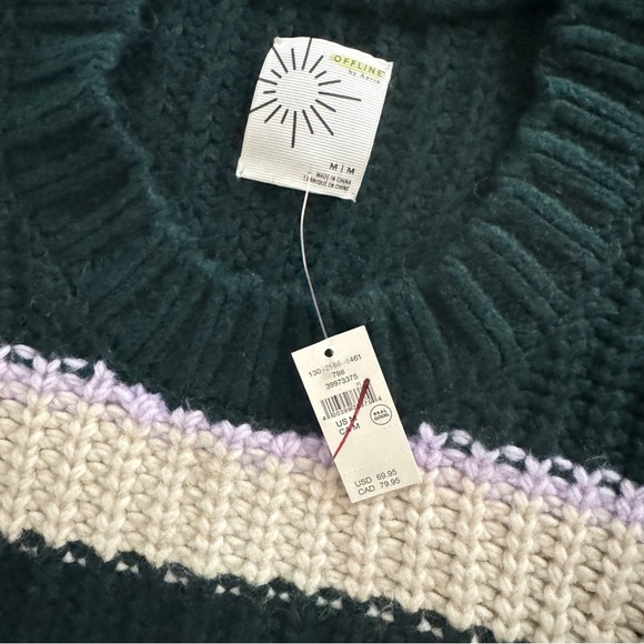 Offline by Aerie Green and Cream Bundle Up Sweater - NWT szM - Picture 5 of 6